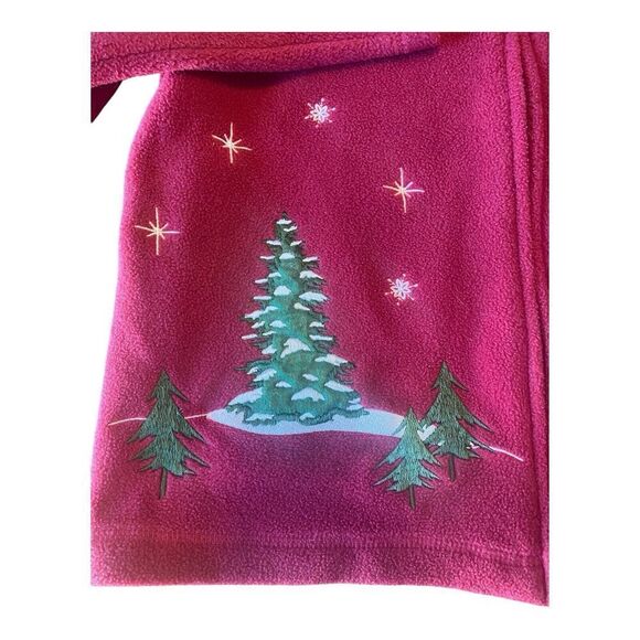 Croft Barrow Christmas Sweater Size PM Full Zip Snowmen Women Red Fleece - Picture 7 of 11